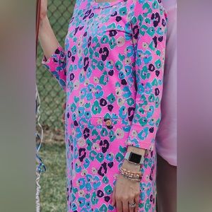 Lilly Pulitzer Pink Cheetah Paws Off Cotton Dress